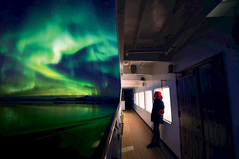 Noorderlicht (Aurora borealis), Oost-Groenland. Foto: Anthony Smith.