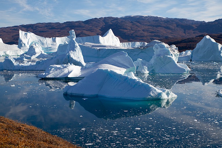 IJsbergen bij Røde Ø.