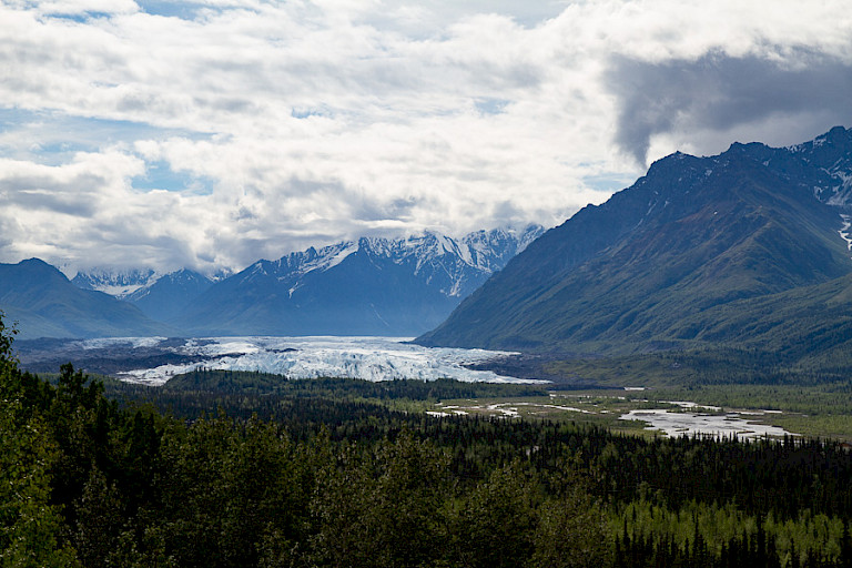 Matanuskagletsjer langs de Glenallen Highway.
