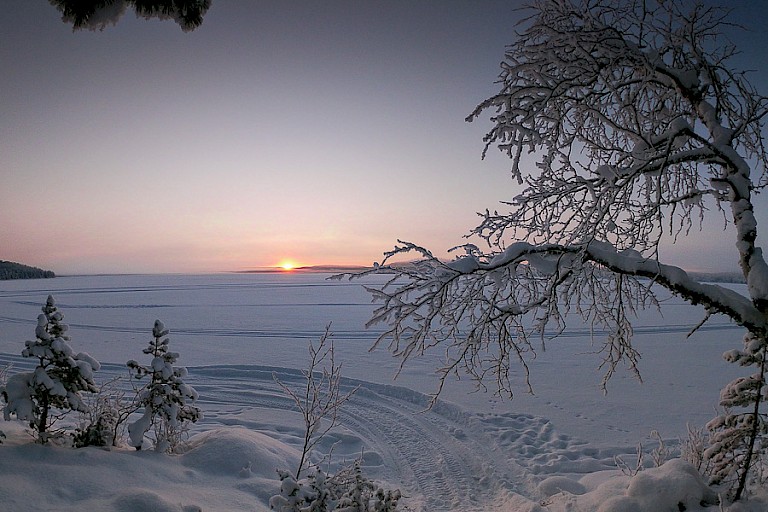 Zonsondergang.