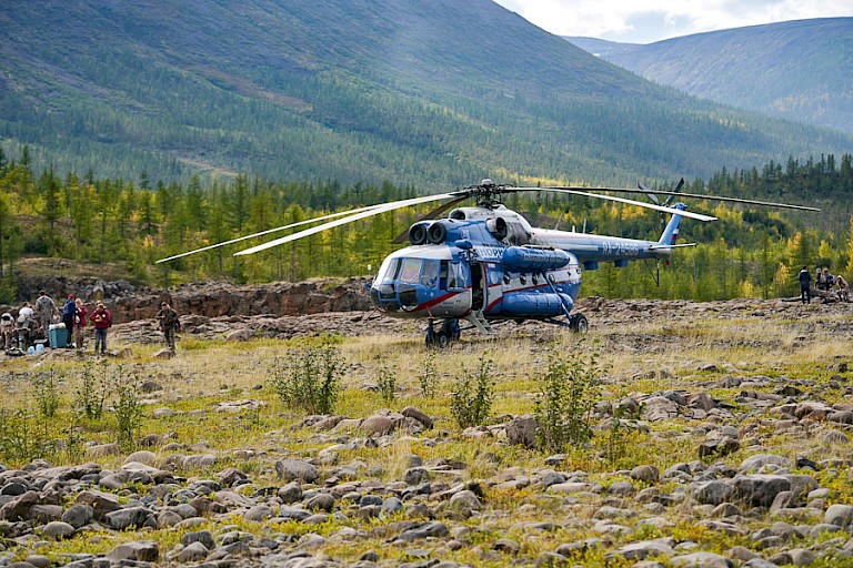 Helikopter op het Poetorana Plateu
