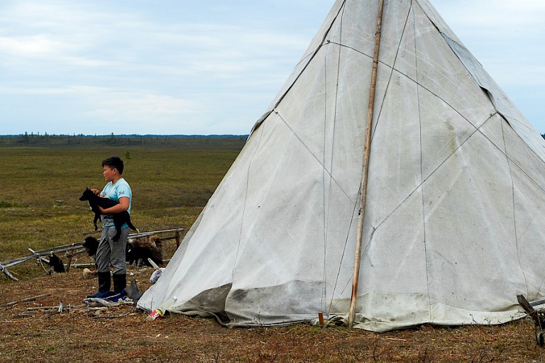 Een traditionele tent, de Chum
