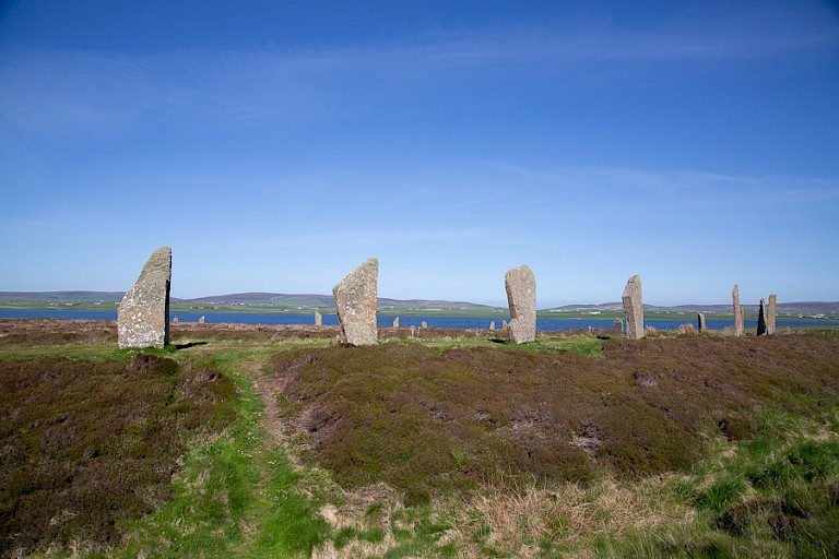 Deel van de staande stenen bij Calanish.