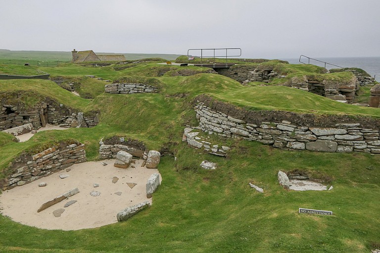 De opgravingen bij Skara Brae.