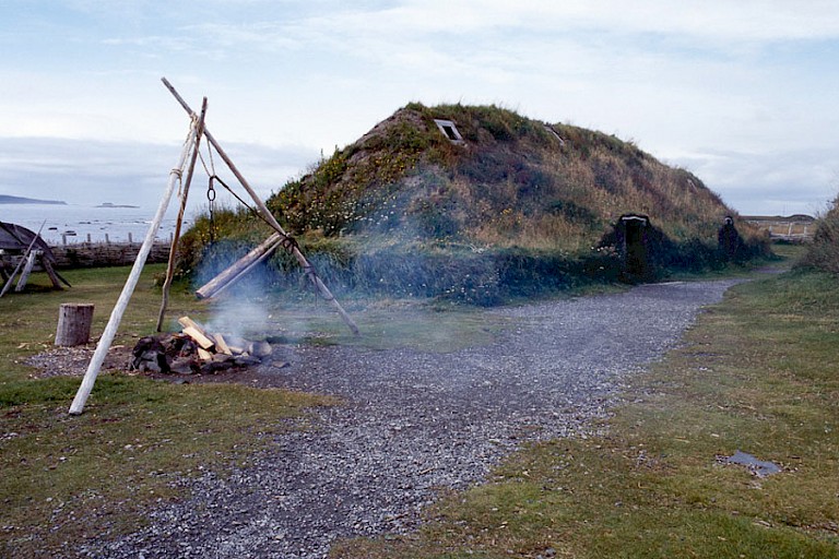 Replica van een Viking longhouse