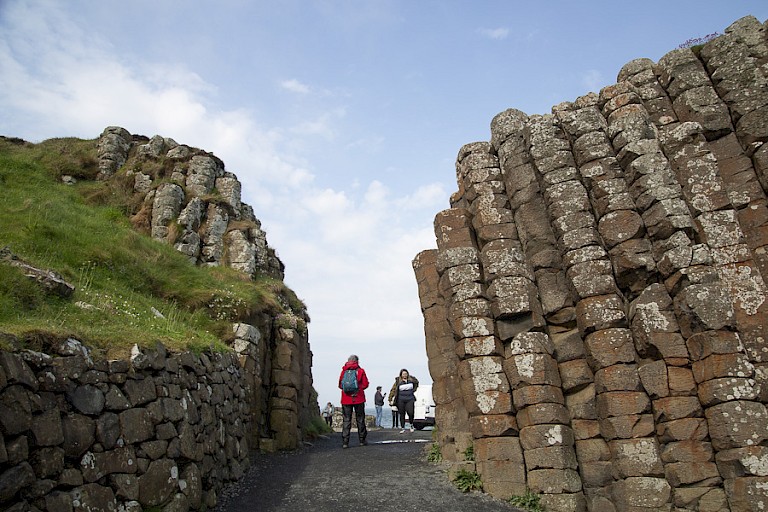Muren van basaltkolommen Giant Causeway