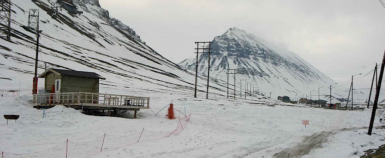 Longyearbyen in de winter.