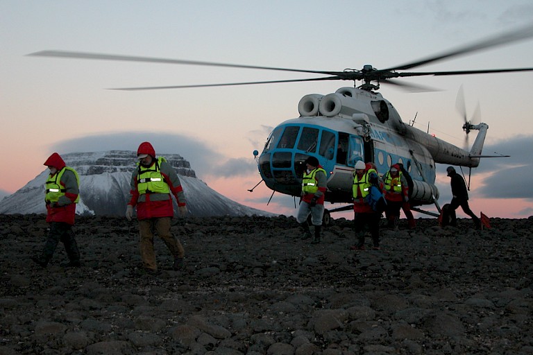 Landing op Franz Josefland.