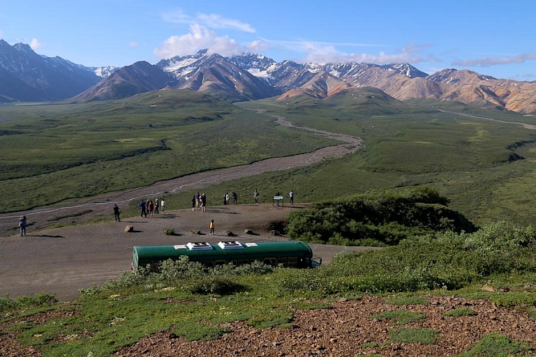 Uitzichtpunt tijdens de bustocht in Denali NP.