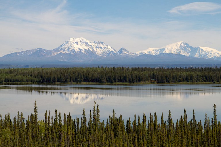 Uitzicht op Denali, Alaska.