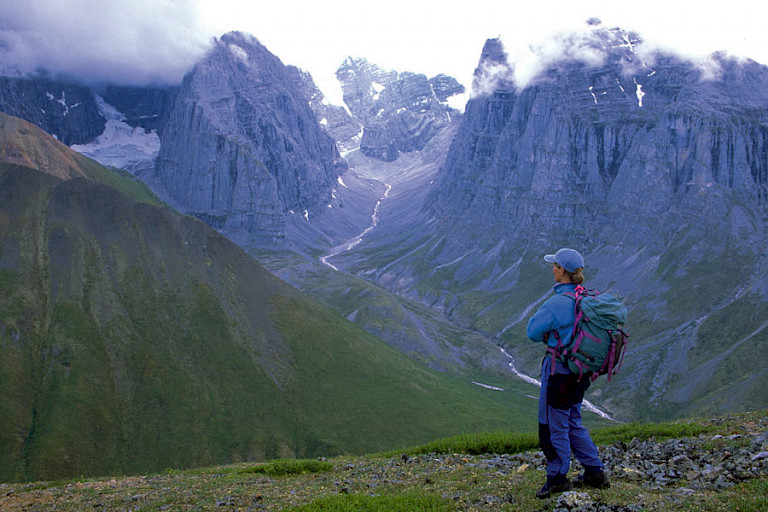 Wandeling in de Bonnet Plume Range, Yukon.
