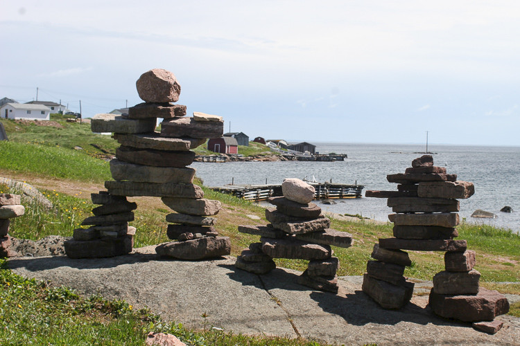 Inukshuks in Red Bay, Newfoundland.