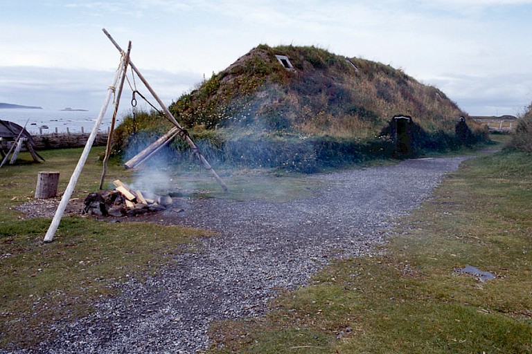 Replica van een Viking "Longhouse" in L'Anse aux Meadows.