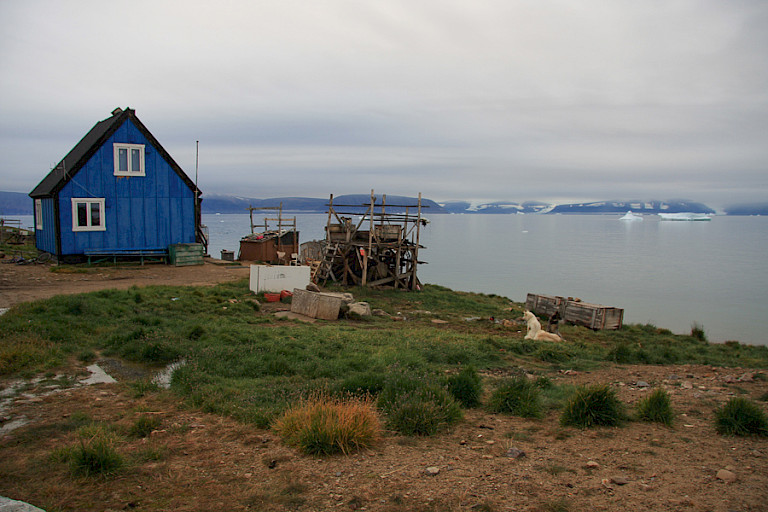 Huisje aan de fjord Qaanaaq.
