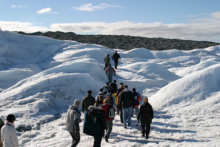 Excursie naar en op de Groenlandse IJskap bij Kangerlussuaq.