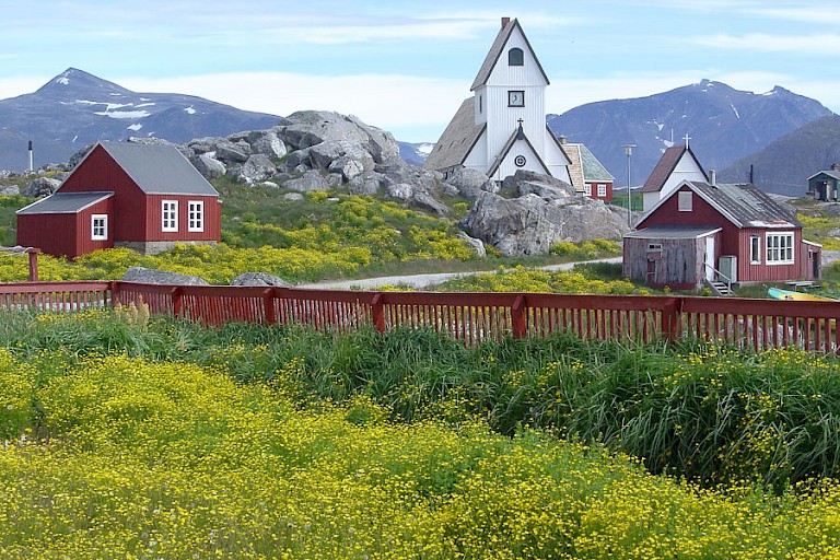 Kerkje van Nanortaliq, Groenland.
