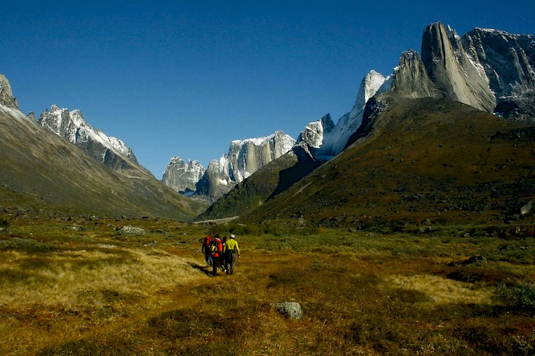 Groene vallei langs de Tasermiutfjord.