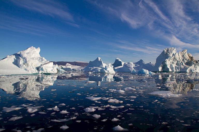 IJsbergen bij Røde Ø.