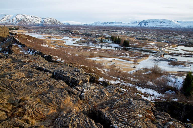 Uitzicht over het Þingvellir NP, IJsland.