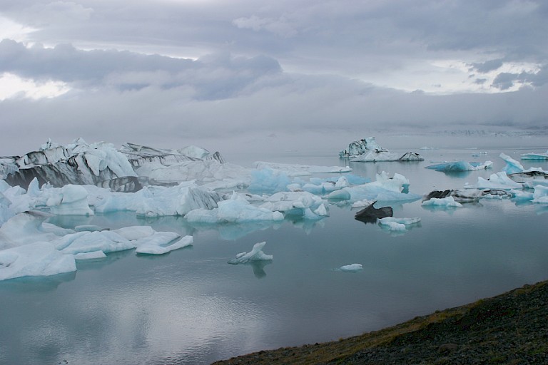Het gletsjermeer Jökulsárlón, IJsland.