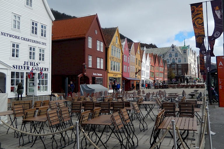 Bryggen in Bergen, Noorwegen.