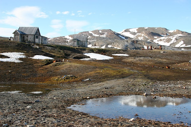 Camp Mansfield op Blomstrandhalvøya, Spitsbergen.