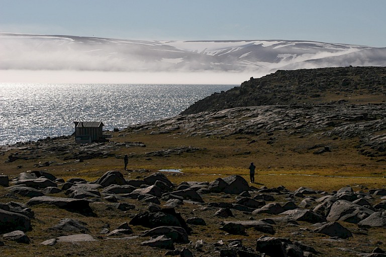 Hut bij Gnålberget, Isfjord, Spitsbergen.