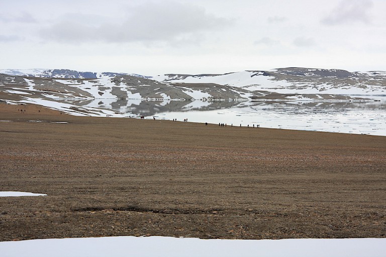 Wandelen op de oneindig lijkende vlakten van Nordauslandet.