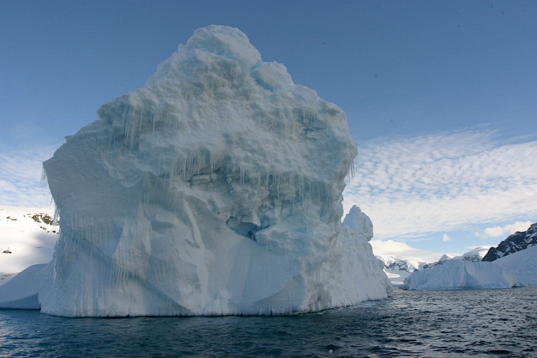 Grote ijsberg in de baai bij King George.